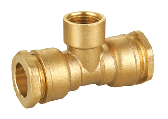 Female Tee Brass or Dzr Compression Fittings for PE Pipe