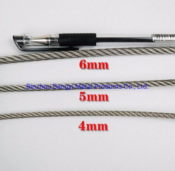 304/316 Stainless Steel Aircraft Cable Wire Rope 7 X 19