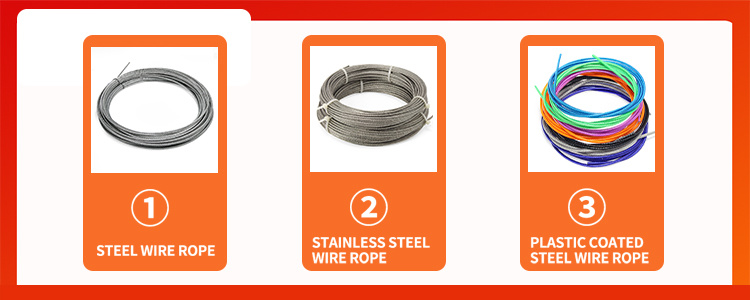 1X7 7X7 7X19 PVC Coated Galvanized Steel Wire Rope 10mm