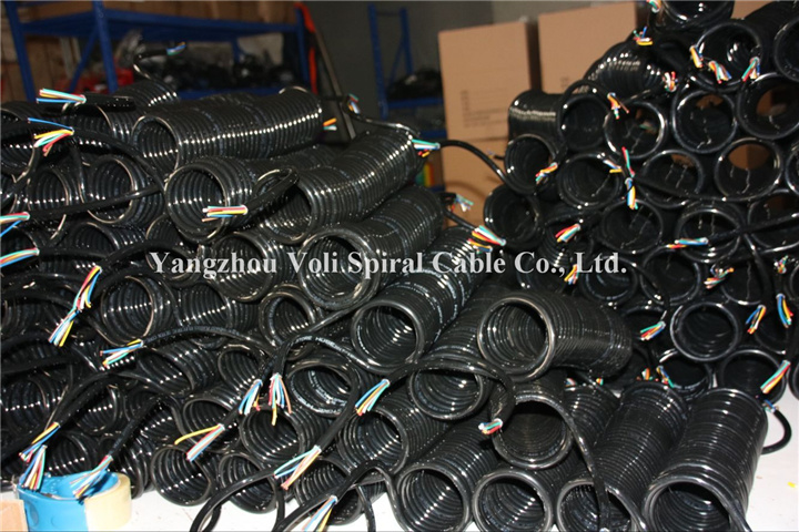 Multicore PUR PU RoHS PVC Spiral Cable Coiled Electronic Wire Cable