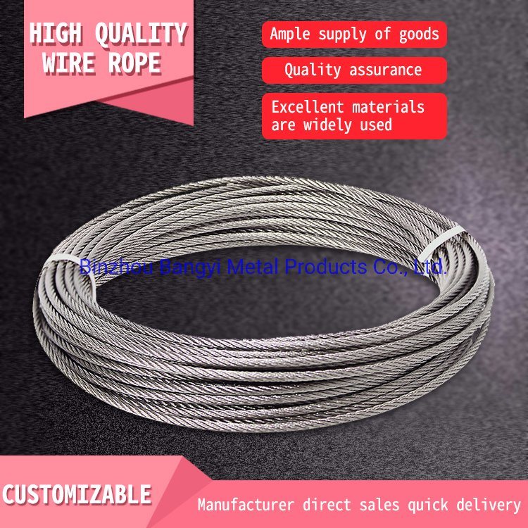 Factory Direct Sales 304 316 316L Stainless Steel Wire Rope