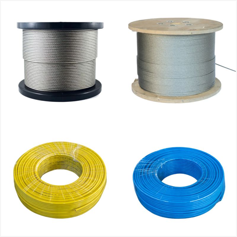 Steel Wire Rope Coated Colourful Surface PVC PU Nylon Material
