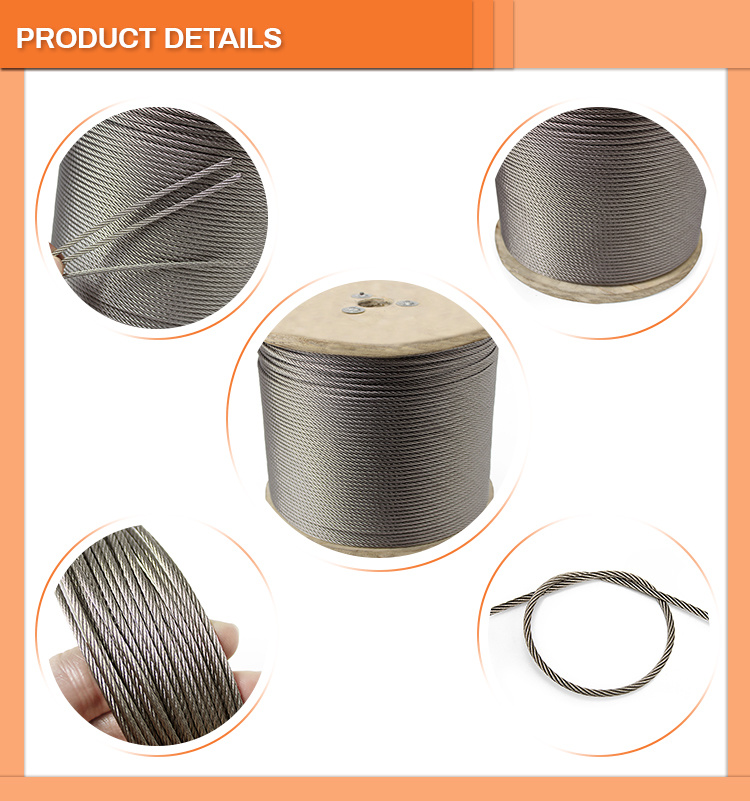 Quality Assurance 7*19 304/316 Stainless Steel Wire Rope