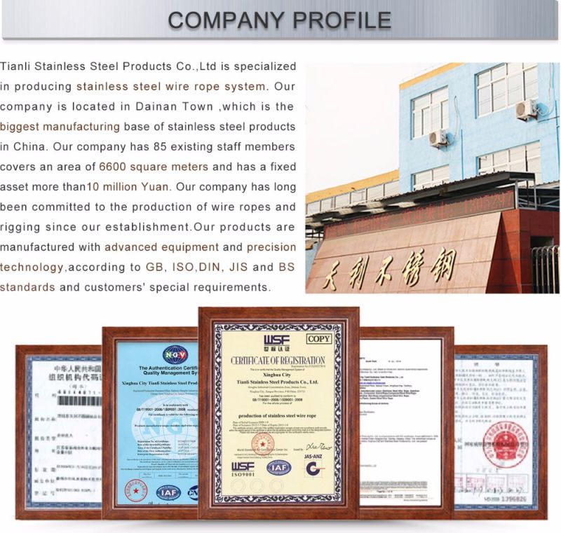ISO9001 Certified Factory AISI304 Stainless Steel Wire Rope Wohlesale Price