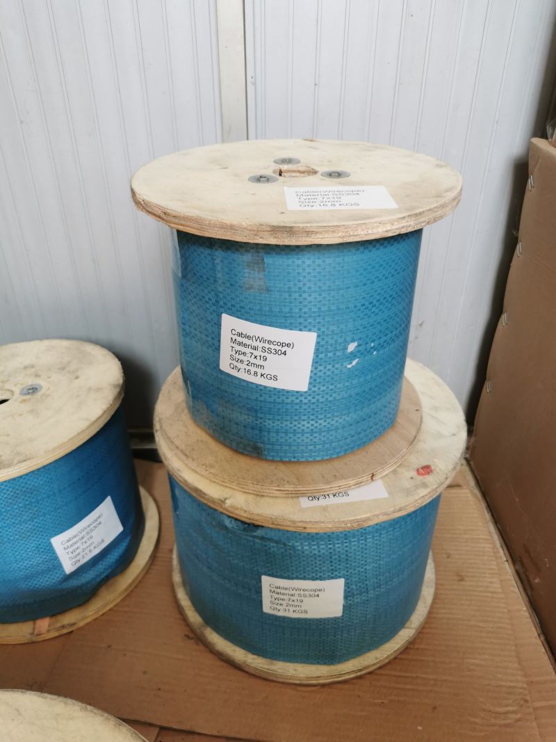 Stainless Steel SS304 7X19 2mm Wirerope Wire Rope