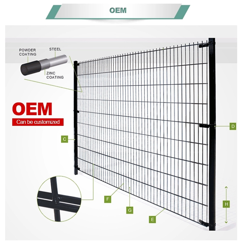 1830*2500mm PVC Coated Green Double Wire Fence