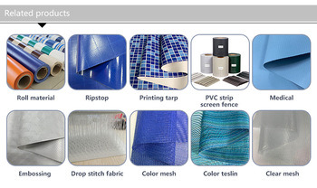 Chinese Factory PVC Printed Tarp Laminated&Coated PVC Stripe Color Tarpaulin for Awning Tent