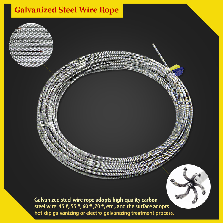 Galvanised Steel Wire Rope, 4mm Steel Wire Rope