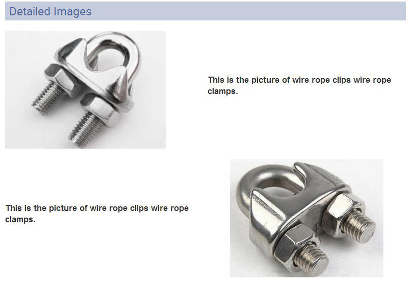 Heavy Duty Stainless Steel Wire Rope Clip, Wire Rope Clamp
