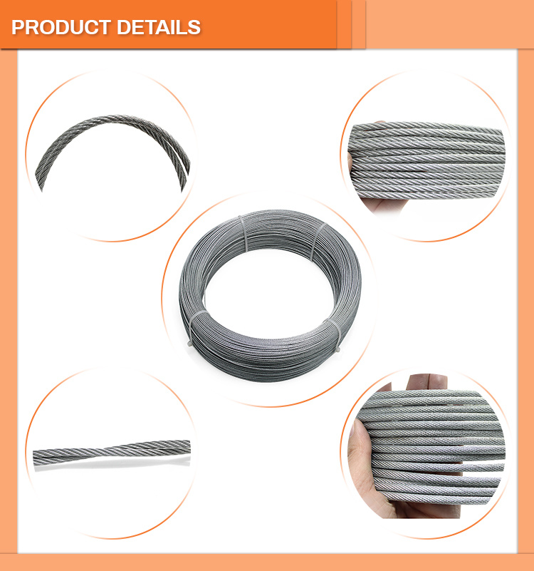 Stainless Steel Wire Rope Stainless Steel Cable 7X7 7X19