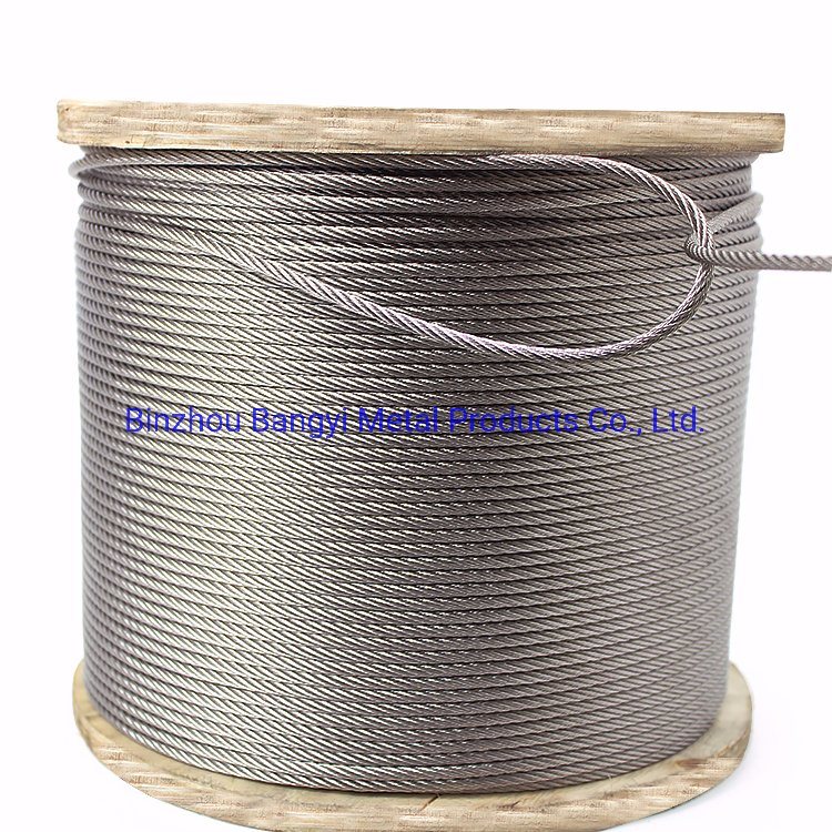 AISI304 Stainless Steel Wire Rope 7X7 7X19 with Different Diameters
