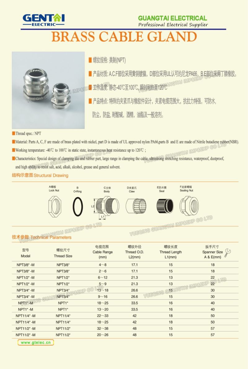 304 Stainless Steel Cable Gland Metal Cable Gland