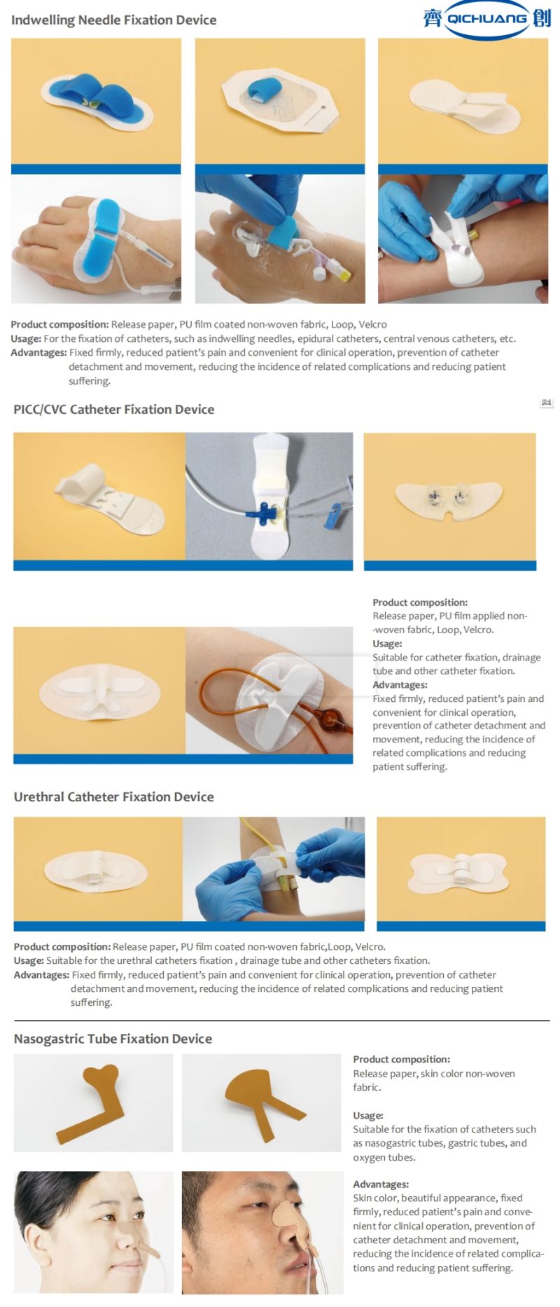 PU Film Coated Urethral Catheter Fixation Device