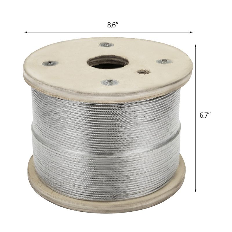SS304 6mm Clear PVC Coated 7X7 Stainless Steel Wire Rope