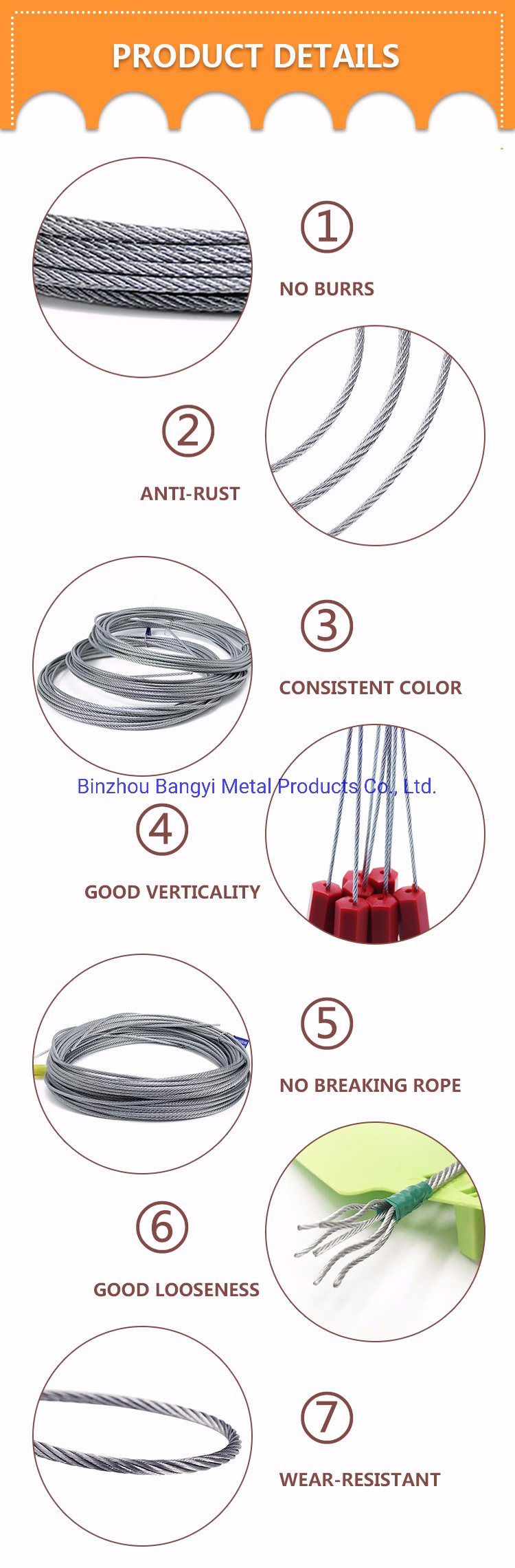 High Strength Galvanized Carbon Steel Wire Rope