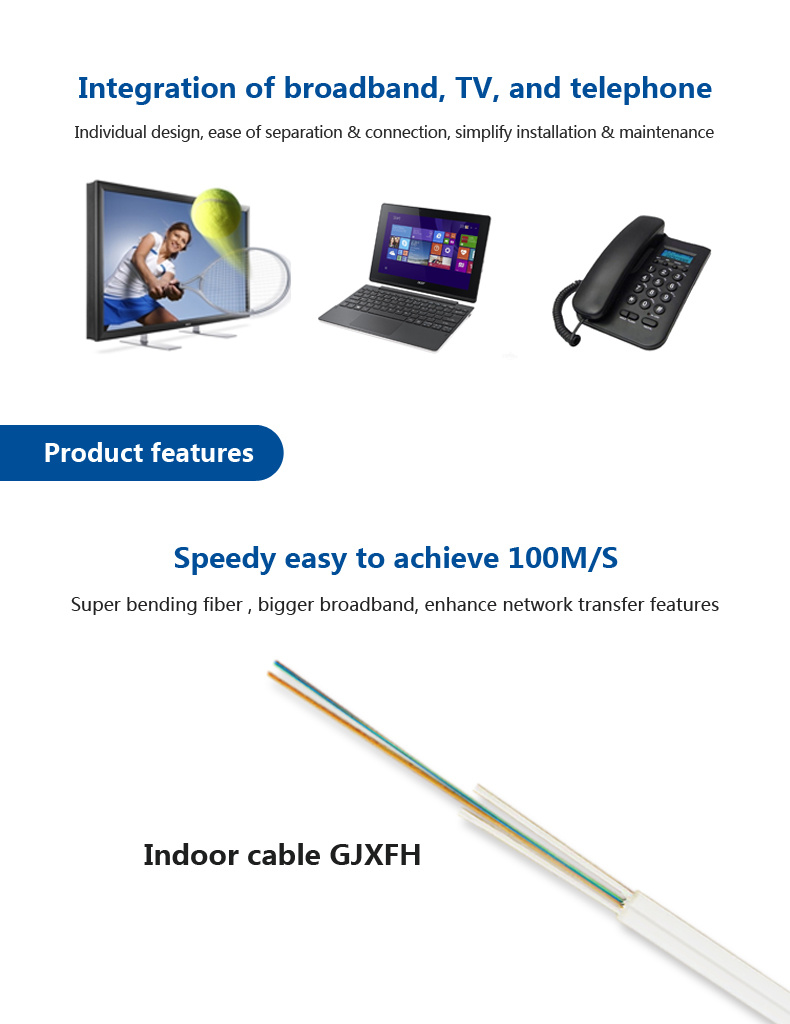 LSZH FTTH Optical Drop Cable with Non-Metal Strength Member