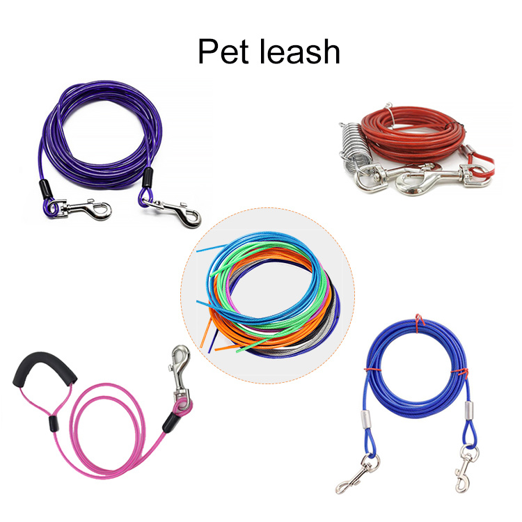 Plastic Coated Steel Wire Rope Two Rope Colorful PU PVC Coated Steel Wire Rope
