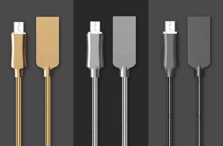 Fast Charging Cable, Steel Stainless USB Cable for Mobile Phone
