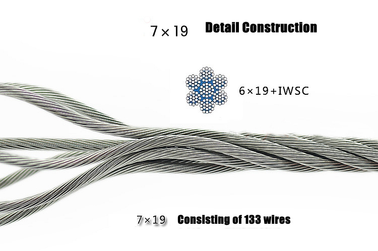 316 1.5mm Stainless Wire Rope 7X19 Plastic Core