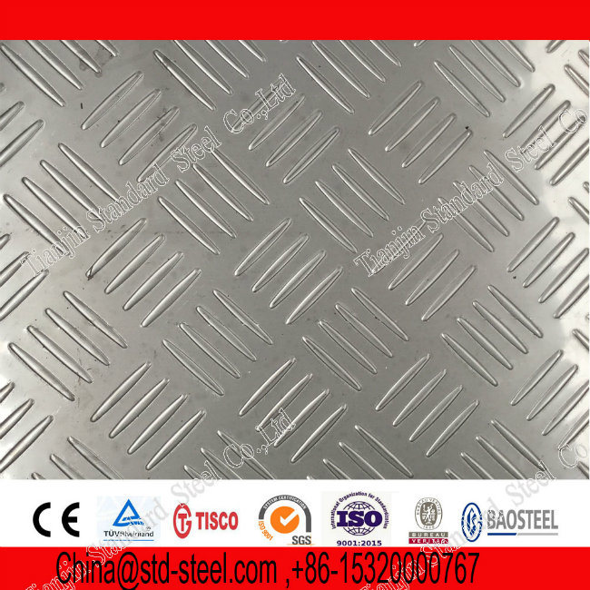 China 201 202 316 Stainless Steel Checkered Plate