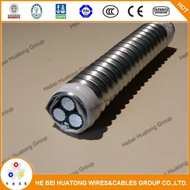 UL Certificate Listed Type Mc Feeder Cable - Xhhw-2 Aluminum Metal-Clad Cable 4-1/0