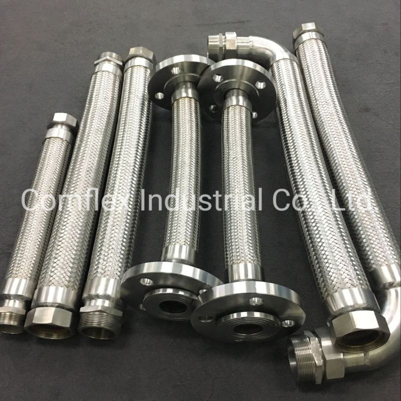 304/316L/321 Stainless Steel Braided Metallic Flexible Hose with Flange or Fitting^