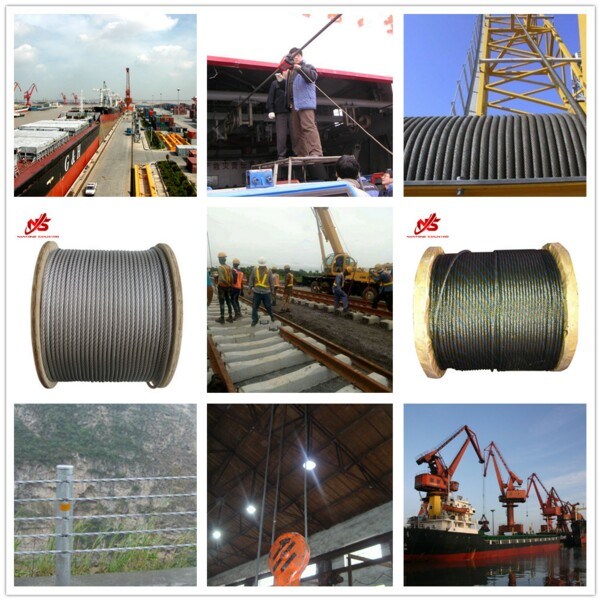 Ungalvanized Steel Wire Rope 6*37+FC Made of Carbon Steel