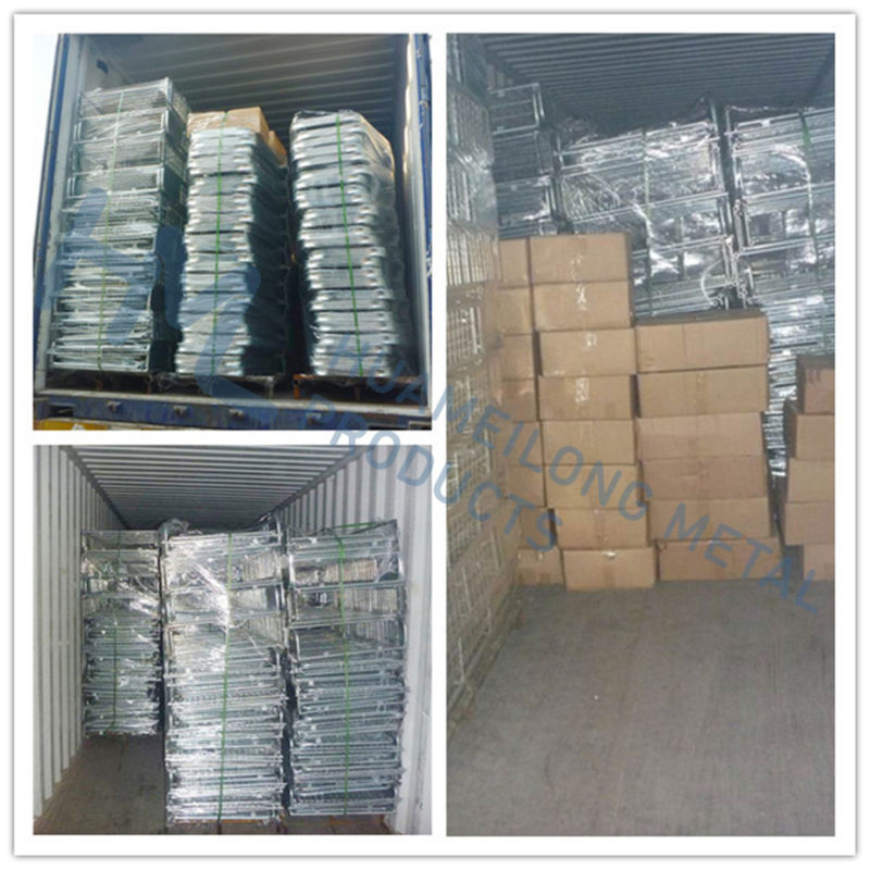 Good Quality Logistics Galvanized Collapsible Steel Wire Roll Pallet Container