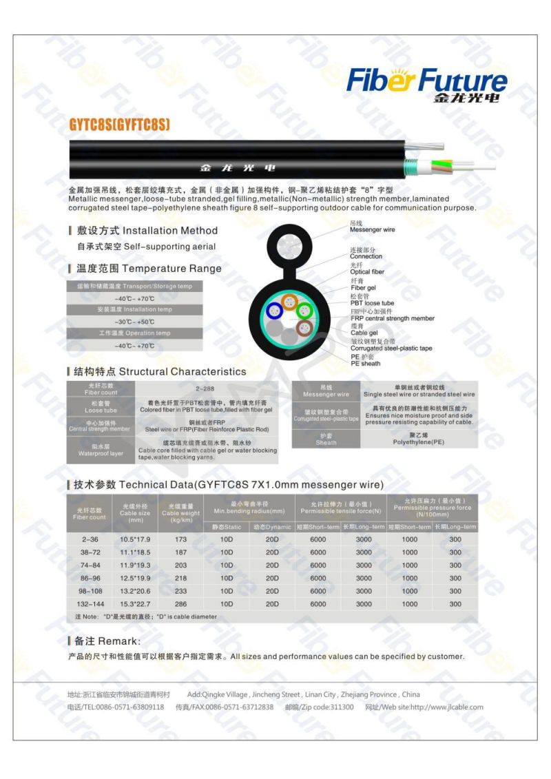 Metallic Strengthen Steel-Tape Armored Aerial Outdoor Optical Fiber Cable