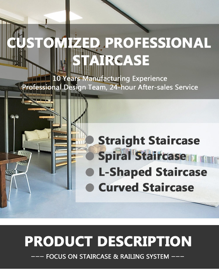 Indoor Portable Cable Guardrail Steel-Wood Monolithic Stairs