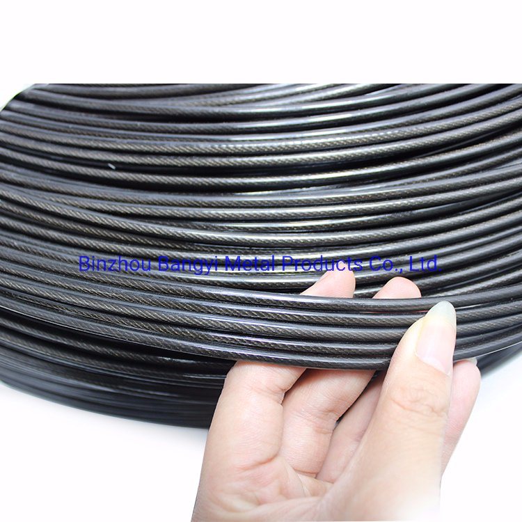 High Tensile Black Plastic Coated Wire Rope Steel Wire Rope