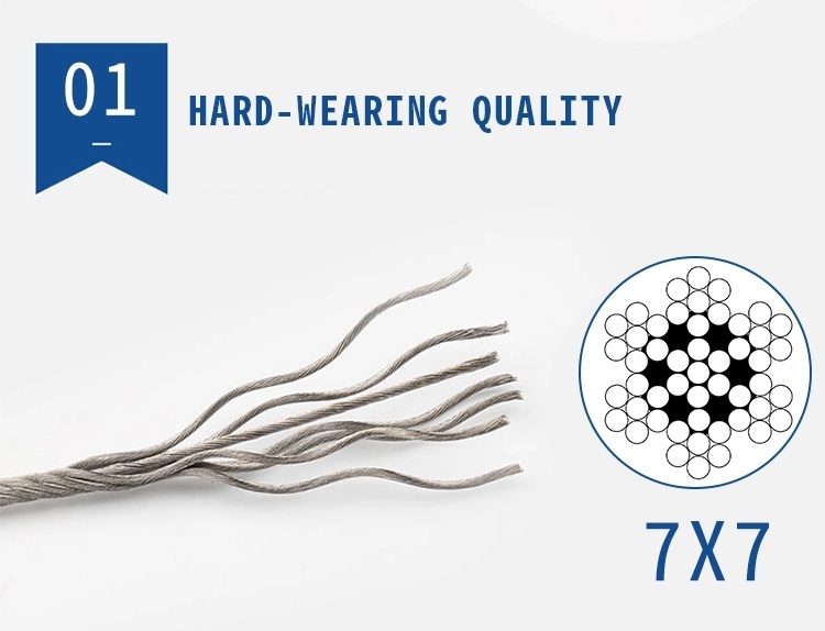 7X19 Stainless Steel Wire Rope High Tensile Strength 6mm 8mm