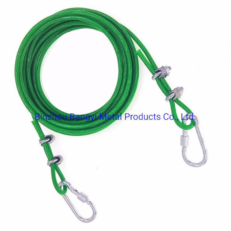 Middle Carbon Steel Wire Rope with Plastic Coated PVC Wire