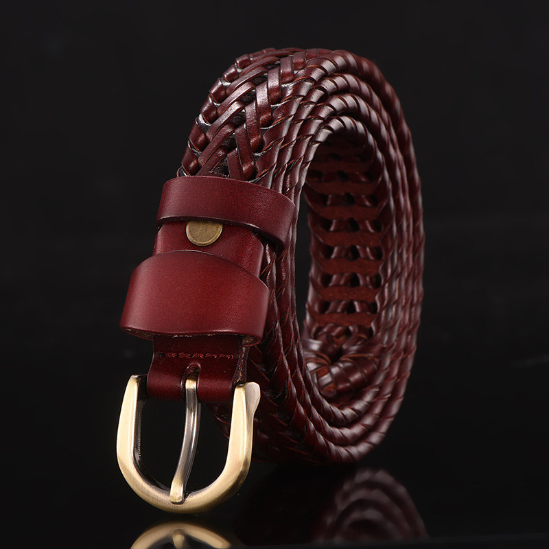 Manual Braided Leather Belt for Men