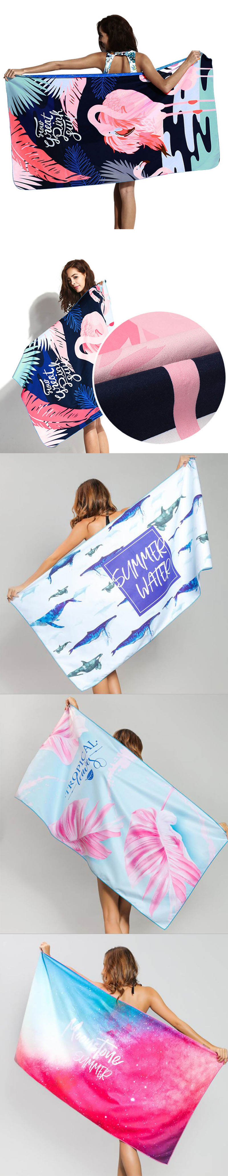 Quick Fast Dry Beach Towel Customized Printing Sand Free Beach Towel