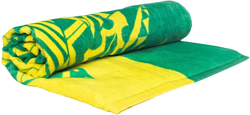 Nova Blue Pineapple Beach Towel – Yellow and Green with a Tropical Design, Extra Large, XL Made From 100% Cotton for Kids & Adults
