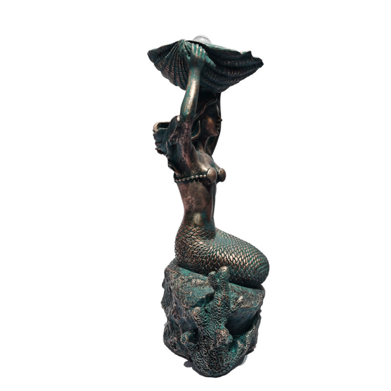 Ocean Decor Resin Sculpture Polyresin Bronze Mermaid Statues and Figurines