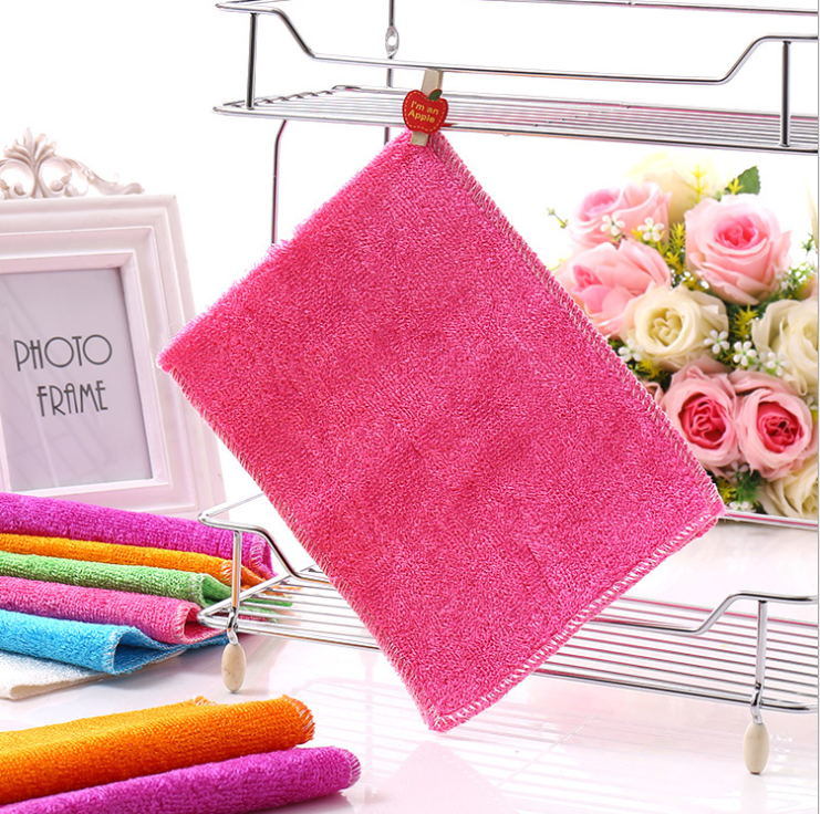 Absorbent Oil Free Bamboo Fiber Cleaning Cloth Wipe Kitchen Dish Towel