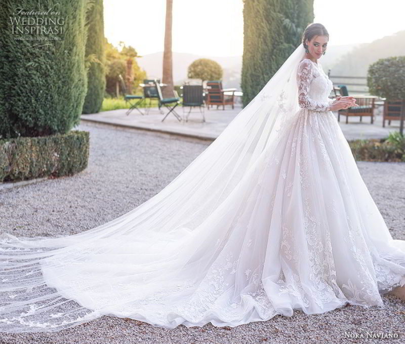 Long Sleeves Wedding Gown Custom Made Lace Princess Bridal Dresses Mg560