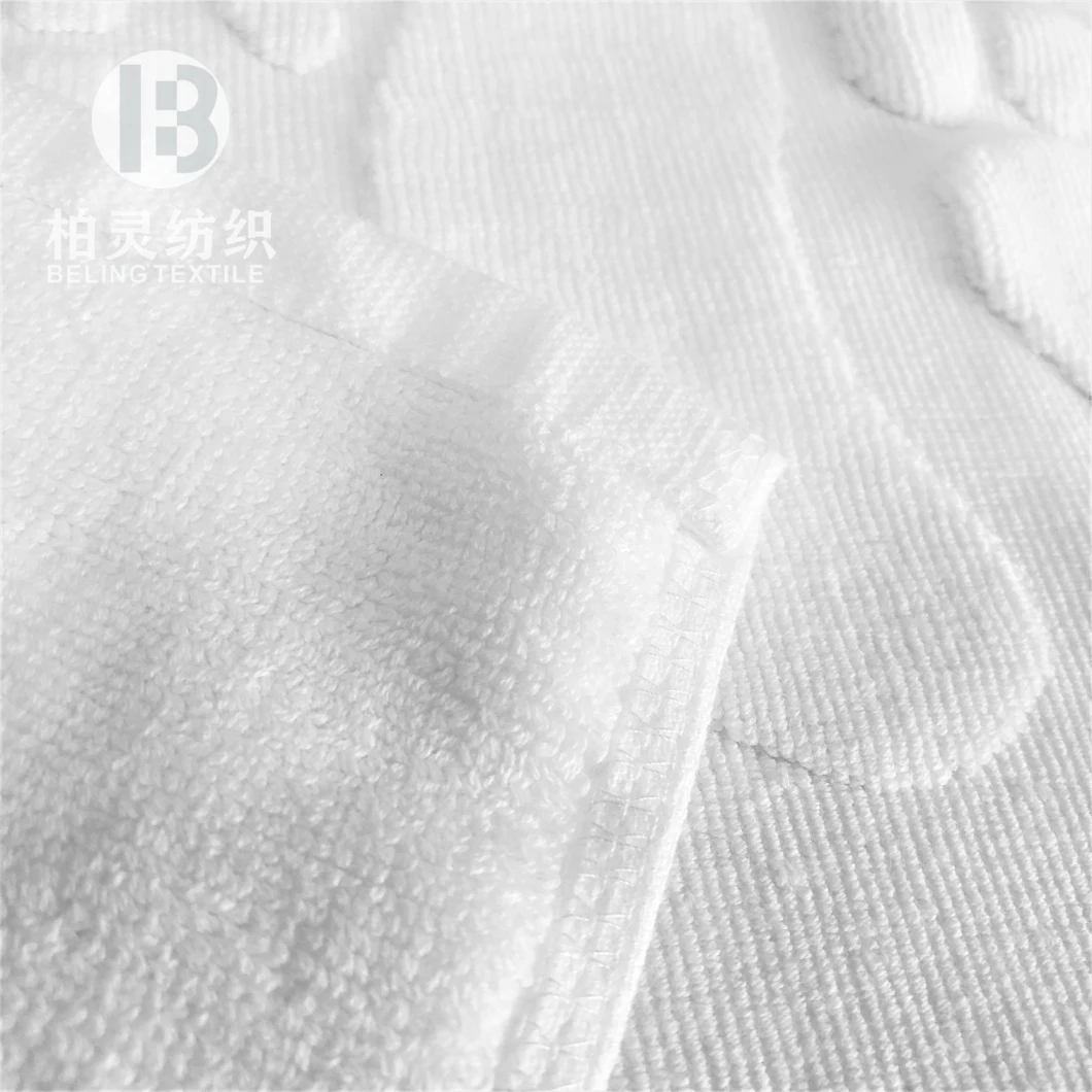 Star Hotel Towels 100% Cotton Plain White Bath Mat Embroidery Logo Custom Bath Rug
