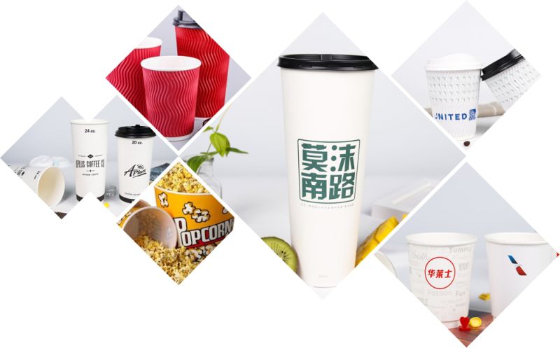 Disposable Ripple Paper Coffee Mugs with Lid