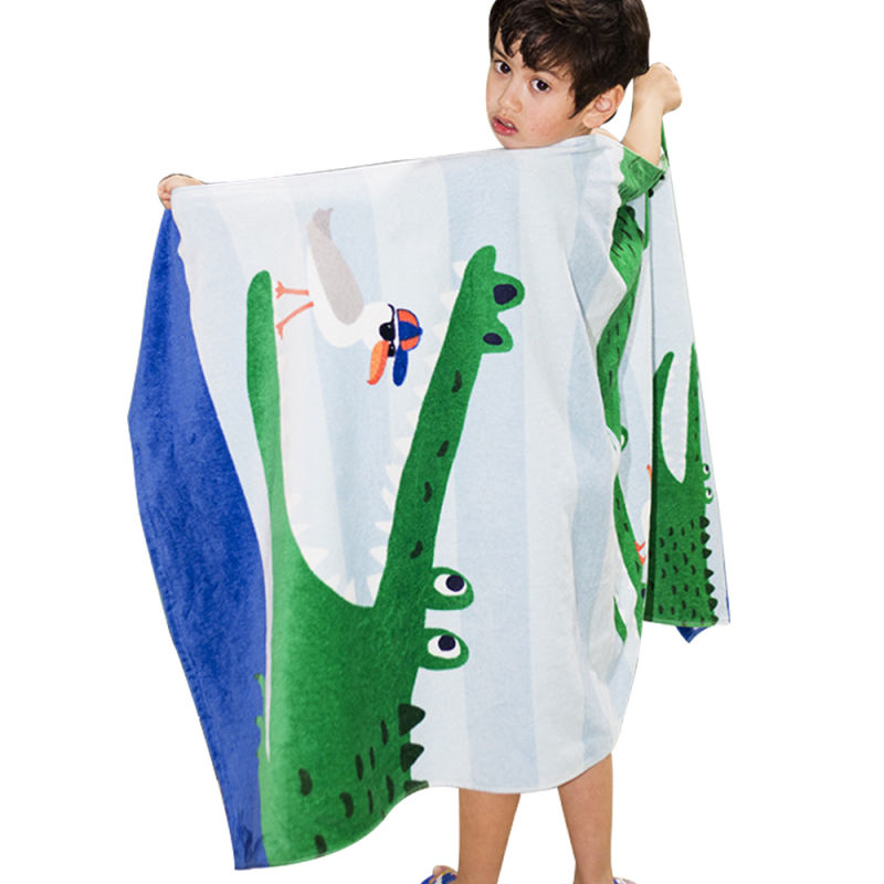 Wholesale Custom Print 100% Cotton Thickened Active Printed Cartoon Bath Towel Beach Towel