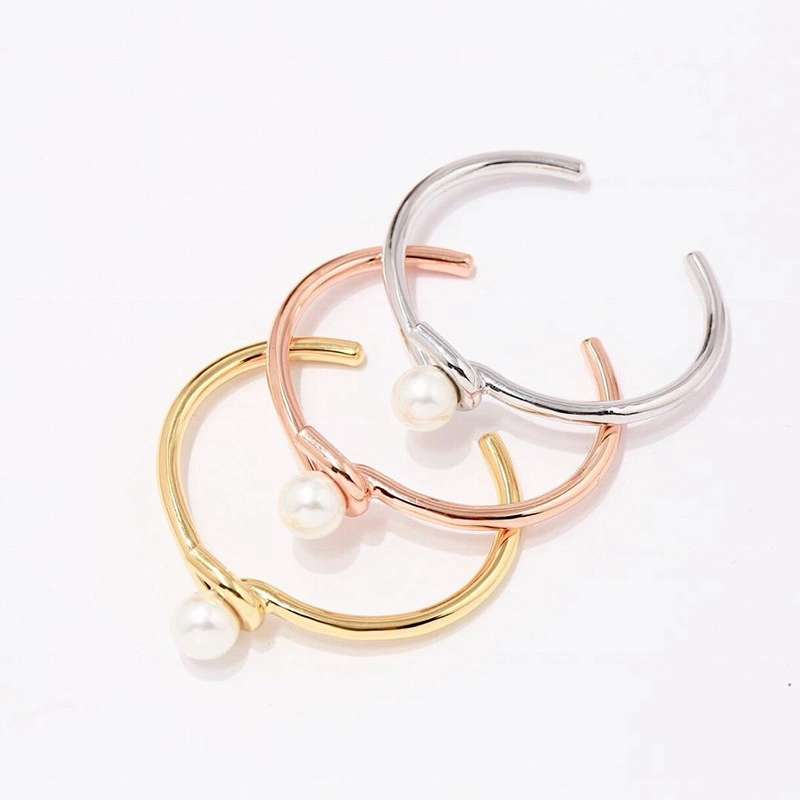 Simple High Quality Peal Bangle Rose Gold 14K Gold Plated Jewellery