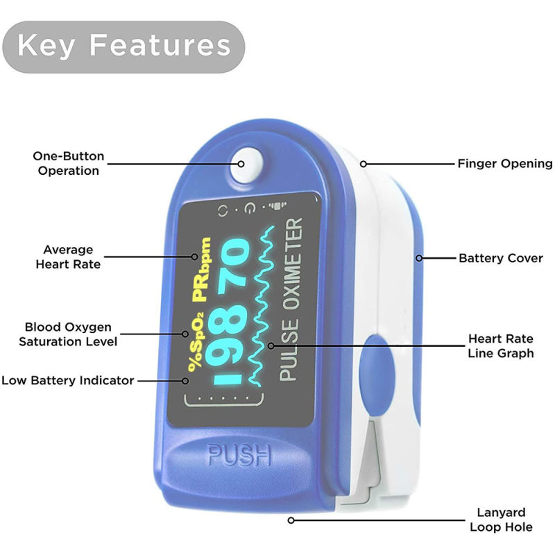 Portable Blood Oximeter Fingertip Pulse Support Fingertip Oximeter Pulse Pluse Oximeter