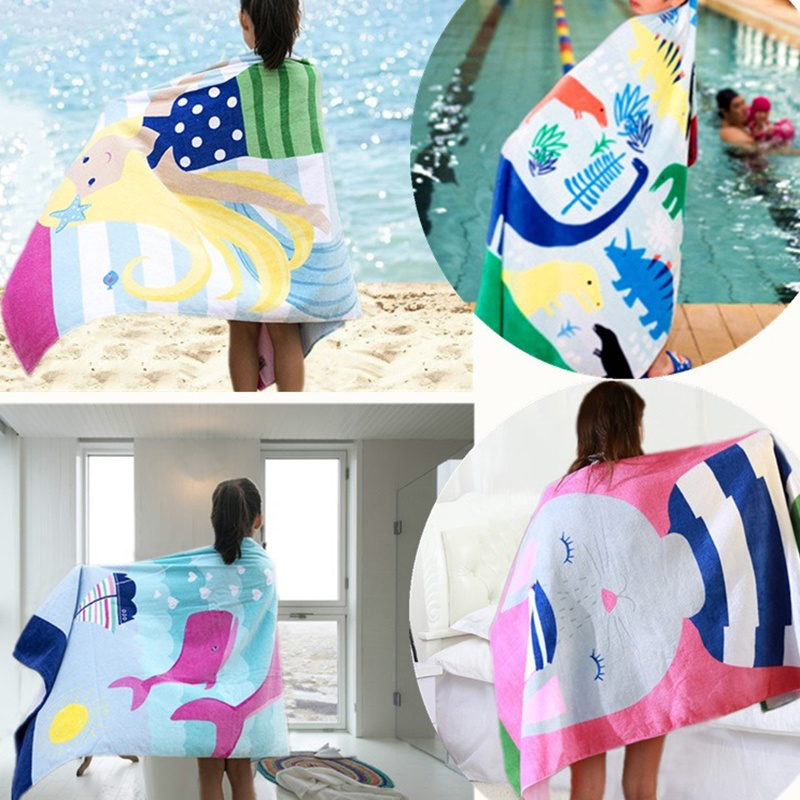 Printed Cartoon Pattern Beach Towel Wholesale Custom Made Gift Towel 100% Cotton Bath Towel
