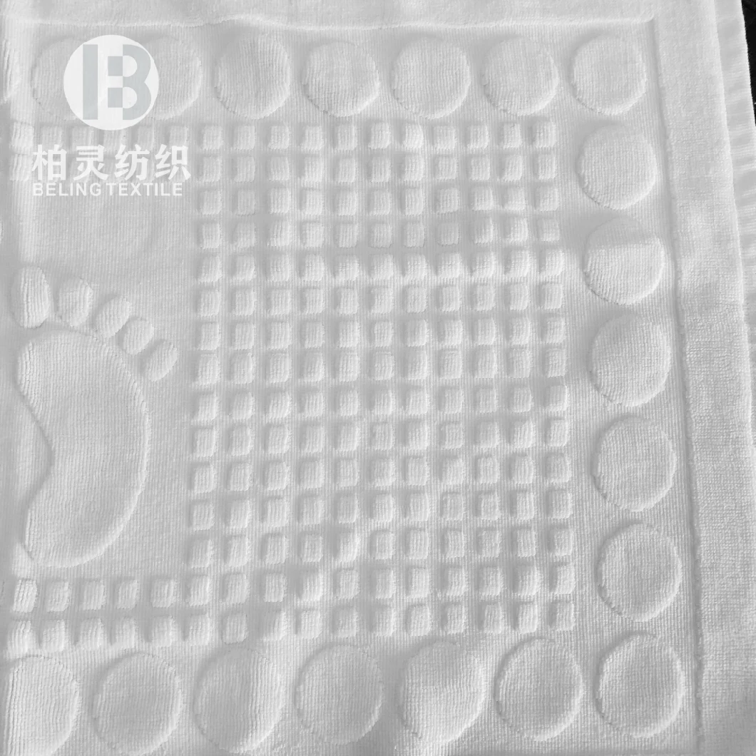 Star Hotel Towels 100% Cotton Plain White Bath Mat Embroidery Logo Custom Bath Rug