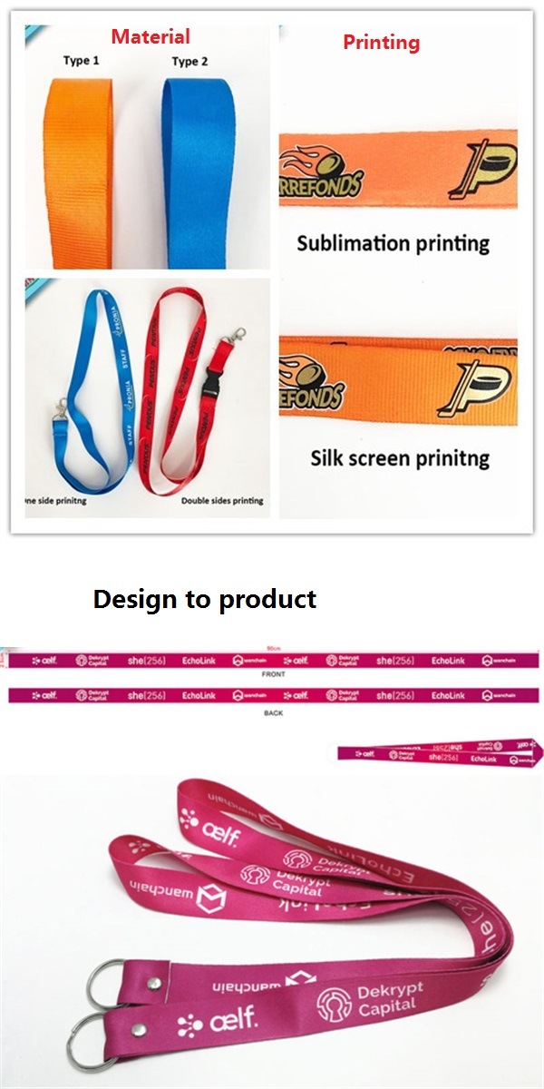 Custom Sublimation or Sceen Printing Advertising Promotion Event Supreme Lanyard