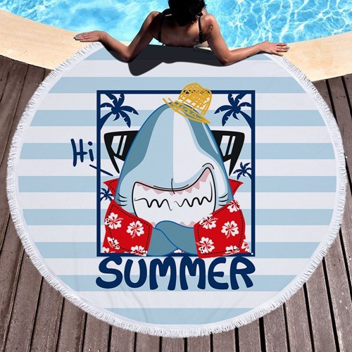 Custom Printed Microfiber Circle Large Round Beach Towel Summer Beach Towel