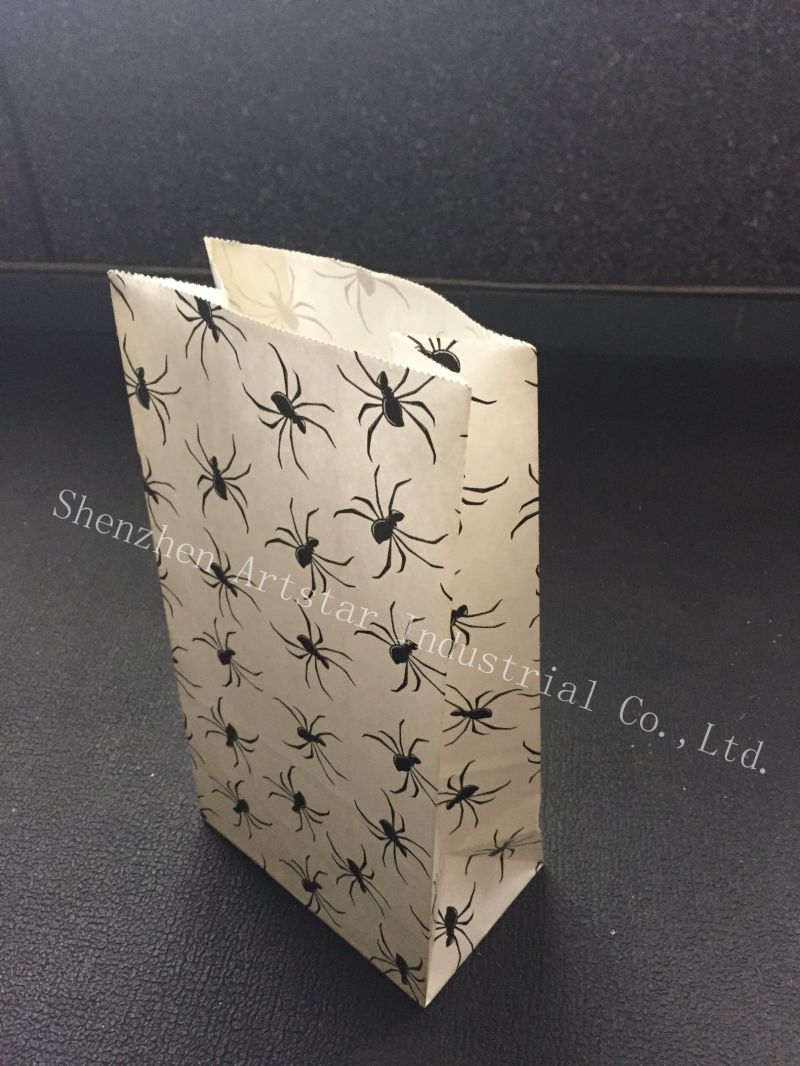 Kraft Paper Bags Breakfast Square Bottom Paper Bags Candy Food Paper Bags Baking Dessert Party Paper Bags Wholesale
