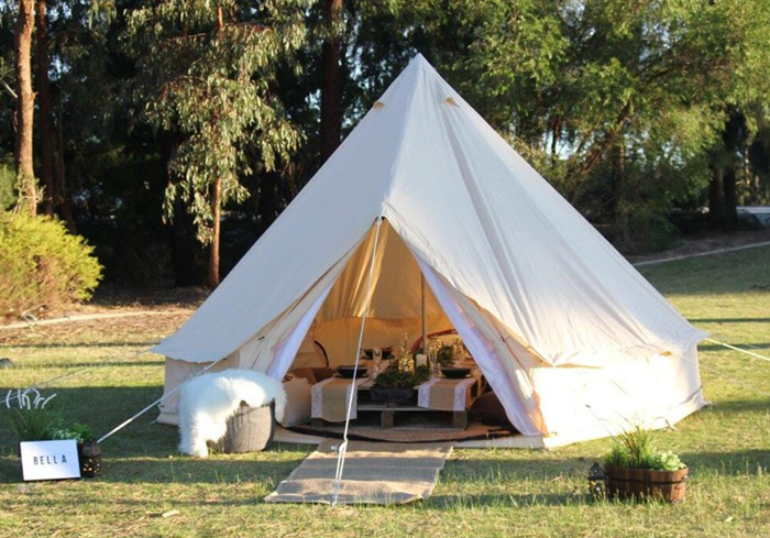 Luxury Glamping Durable Waterproof Cotton Canvas Bell Tent